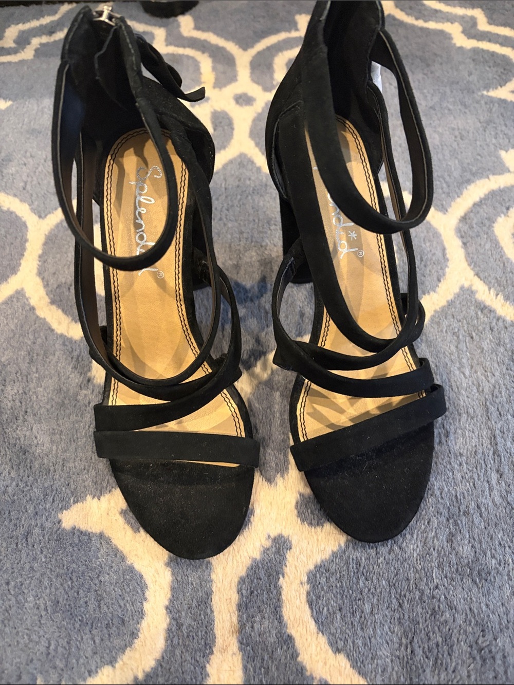 Splendid Black Strappy Suede High Heels